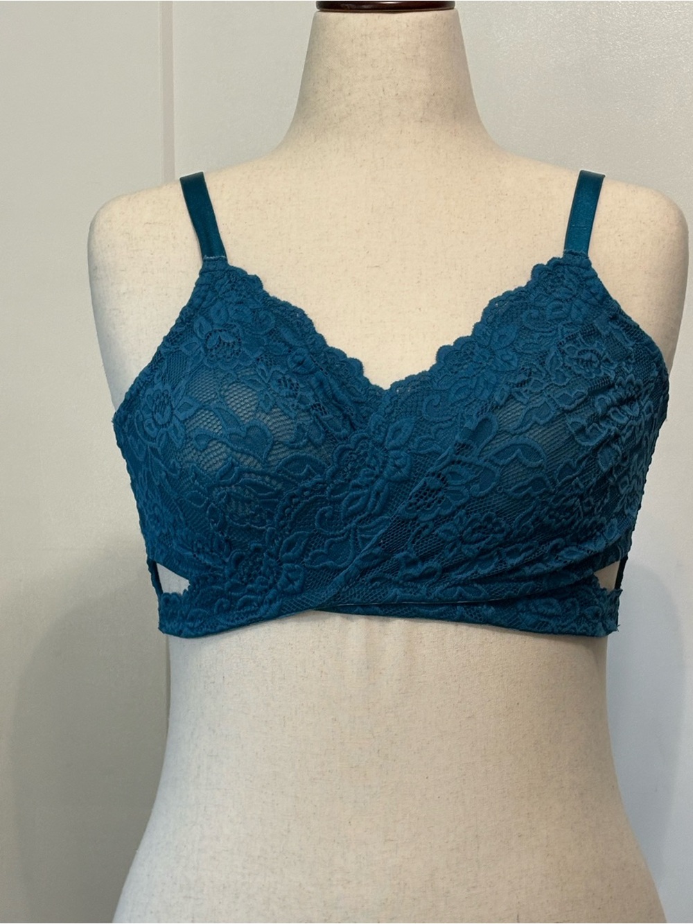 Adore Me Teal Lace Bralette 2X